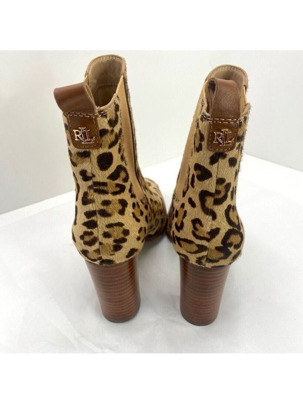Lauren Ralph Lauren Mylah Bootie Women’s 6.5 Leopard Print Heeled NWOB - Picture 4 of 12